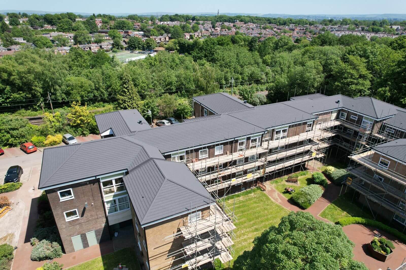 aerial view of tiled roof