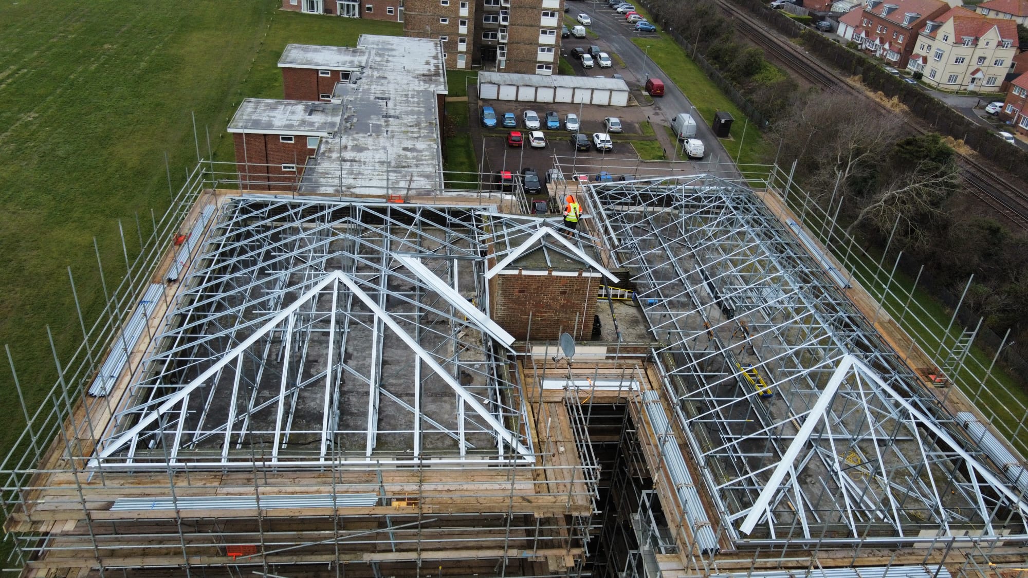 Cobham Towers roof construction
