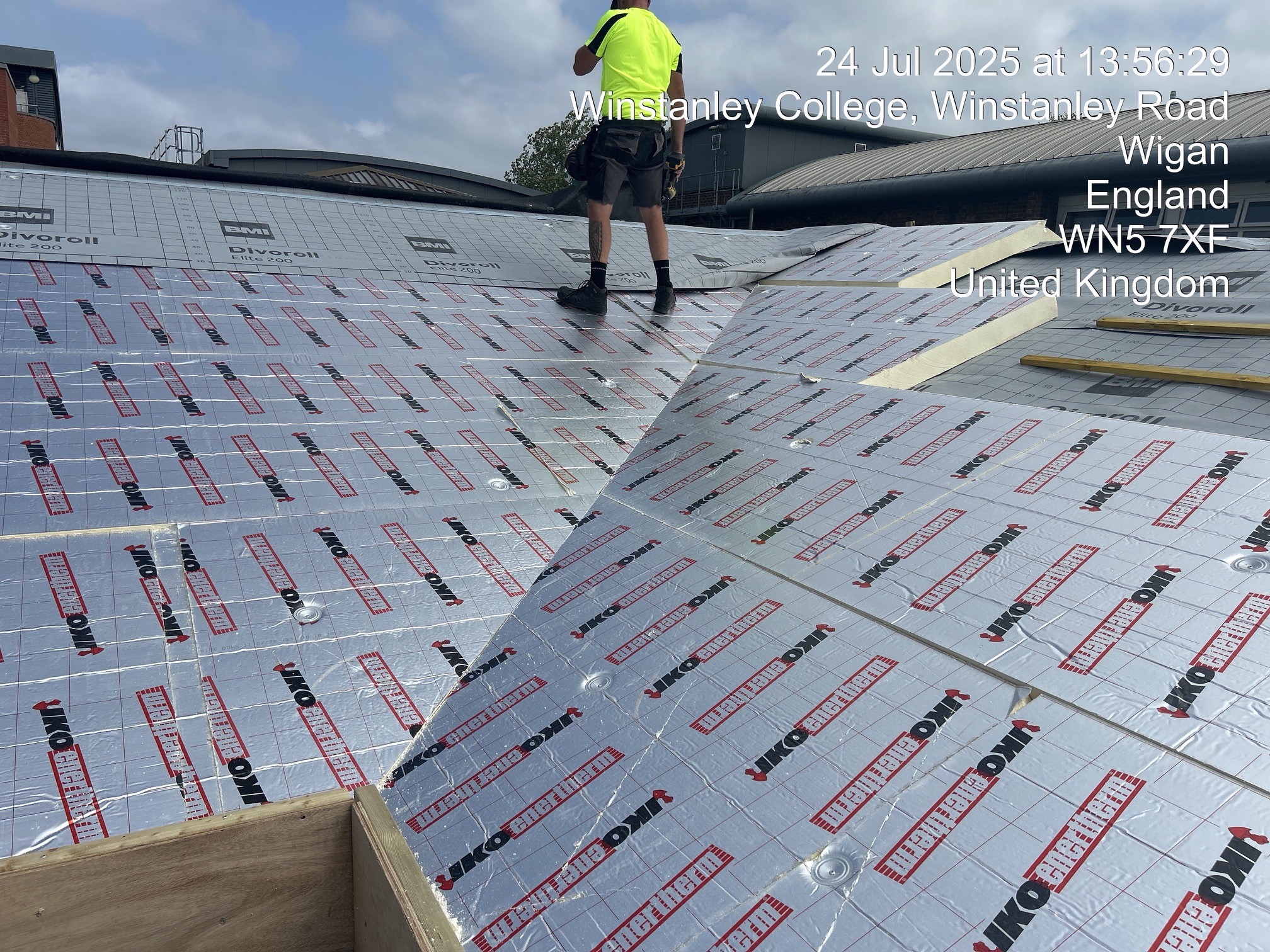 during re roofing